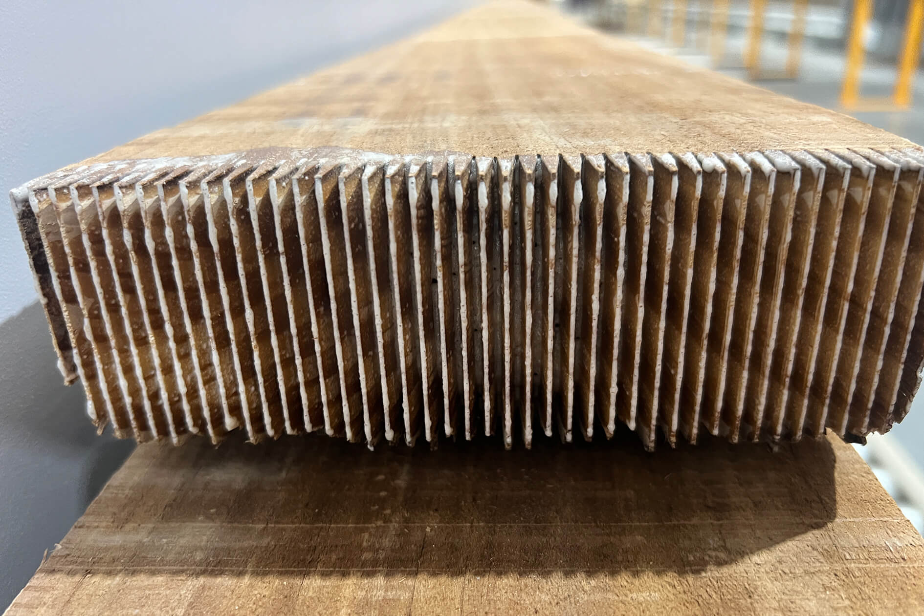 Example of the finger joint edges