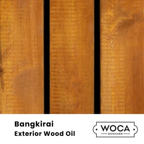 Woca exterior wood oi swatch: bangkirai