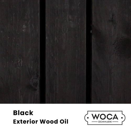Woca exterior wood oi swatch: black