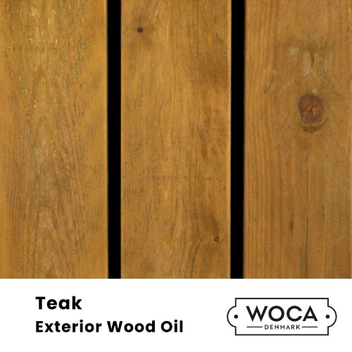 Woca exterior wood oi swatch: teak